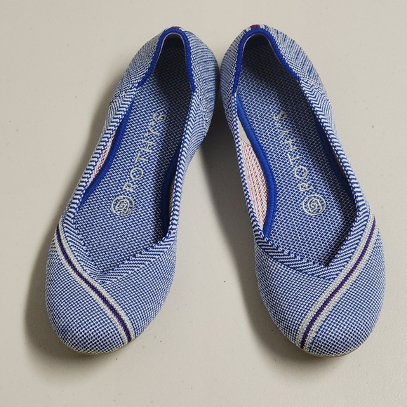 Rothy's The Flat Retired Mirror Reflective Stripe Round Toe Flats - Picture 1 of 15